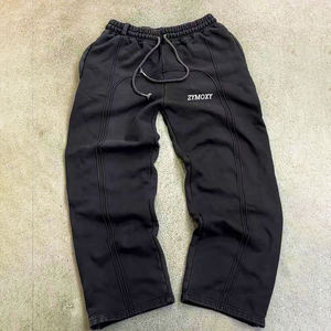Pantalon de survêtement de fitness décontracté pour hommes, pantalon de survêtement d'entraînement confortable et respirant pour les activités extérieures, plat et droit - Product Image 1