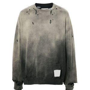 เสื้อสเวตเตอร์ผู้ชายผ้าคอตตอนสีเขียวอ่อนเสื้อสเวตเชิ้ตผ้าฝ้ายแบบเป็นกรดสำหรับฤดูหนาวเสื้อสเวตเชิ้ตผ้าฟลีซ100% บริการ OEM โลโก้ตามสั่ง - Product Image 1