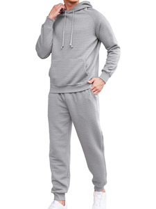 Conjuntos de chándal para hombre de nuevo diseño 2024, chándal con capucha de Color sólido a la moda para hombre, chándal para correr, traje deportivo para hombre - Product Image 4