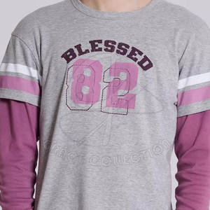 Camisetas de doble capa de manga larga de moda informal de verano ecológicas para camisetas de doble capa impresas en color personalizadas - Product Image 4