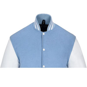 Factory Wholesale Custom Varsity <b>Jacket</b> OEM Design Breathable Windproof High Quality <b>Men</b> Embroidery Patch Front Genuine Leather - Product Image 2