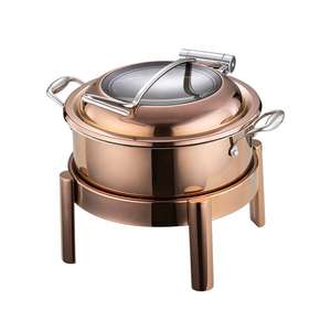 Red Stainless Steel Mini Chafing Dish 3 Layers Steel Chafer <b>Hot</b> Pot Chafing Dish - Product Image 5