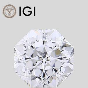 Diamant de laboratoire octogonal 2 carats E VS2 certifié IGI, taille octogonale, non monté - Product Image 1