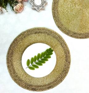 Handmade Modern Floral Beaded Placemat Satin Material Home <b>Christmas</b> Wedding Banquet Parties Accent Dining Table Decoration - Product Image 1