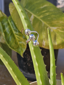 Anillo de Plata de Ley 925 más vendido Triple Media bola y diseño minimalista grueso Simple exclusivo regalo de joyería de boda para ella - Product Image 5