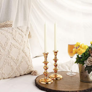 Dernier Vintage Top Rated Moderne Creative Design Métal Aluminium Bougeoir Meilleure Qualité Bougie Pilier Stand Or Enduit - Product Image 1