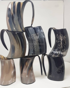 Corne à boire de buffle naturel Viking chope à corne pour bière hydromel tasse à corne à boire médiévale avec poignée - Product Image 6