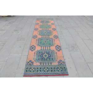 Turkish <b>Rug</b>, <b>Runner</b> 2.9x11 ft <b>Rug</b>, Orange Moroccan <b>Rug</b> - Product Image 1
