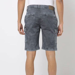 <b>Cargo</b> 2024 New Canvas Knitted <b>Denim</b> <b>Shorts</b> for <b>Men</b> Plus Size Solid High Waist Button Fly Breathable Quick Dry High Street Style - Product Image 2