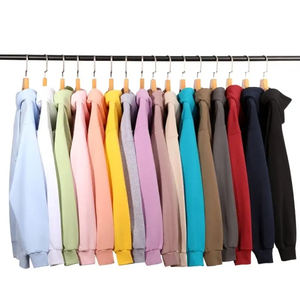 เสื้อมีฮู้ดสำหรับผู้ชายผ้าฝ้าย100% สีทึบสวมใส่สบายมีสไตล์แบบปกติมีซิปปรับแต่งโลโก้ได้ตามต้องการ - Product Image 4