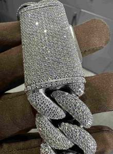 VVS Moissanite Bracelet en argent sterling 925 24MM 8 pouces plaqué or blanc - Product Image 4