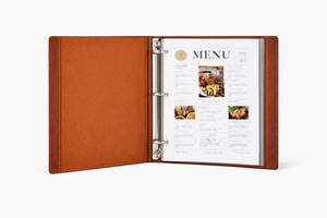 Custom Brown Leather Display <b>Warmer</b> Handmade Embossed Manual for Restaurant <b>Wine</b> List Hotel Dining - Product Image 3