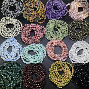 Pulsera de piedras preciosas de cristal azul Natural de 8mm, Cuarzo Rosa amatista para hombres y mujeres, piedras curativas a la venta - Product Image 2