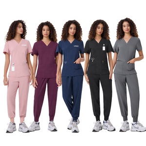 Nouveaux ensembles d'uniformes médicaux en polyester pour femmes et hommes, tenues d'infirmiers en tissu tissé, adaptées aux professionnels de la santé - Product Image 1
