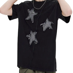 เสื้อยืดแขนสั้นสำหรับผู้ชายงานปักผ้าคอตตอนพิมพ์ลายดิจิทัล100% ดีไซน์ใหม่งานออกแบบได้ตามต้องการ - Product Image 1