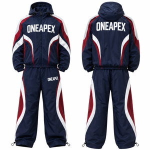 Conjunto Deportivo para Hombre, Chaqueta con Capucha y Pantalones Deportivos, Color Azul Marino, Ropa Deportiva Personalizada, Estilo Urbano, Dos Piezas, para Entrenamiento - Product Image 5
