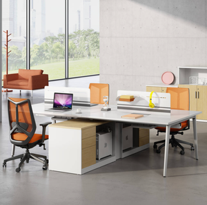 Partición de oficina de espacio grande de 120 grados, nuevo estilo, escritorio para 6 personas, estación de trabajo de oficina, muebles de oficina para el personal - Product Image 3