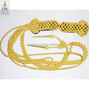 Aiguillettes dorées cordons en métal cordon d'épaule OEM uniforme avec épaulettes Aiguillettes pour défilé cérémonie carnaval - Product Image 5