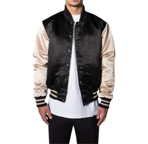 Men Satin Varsity Baseball <b>Jacket</b> Embroidery Patch Bomber Winter <b>Jacket</b> High Street <b>Reversible</b> <b>Jacket</b> for Men - Product Image 3
