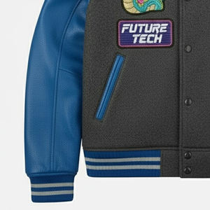 Chaquetas Varsity con Capucha de Lana Resistentes al Viento al por Mayor con Logotipo Personalizado, Nueva Llegada, Chaqueta Varsity Ligera para Hombre con Bordado Chenille - Product Image 3