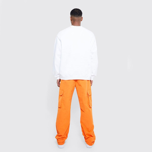 Pantalones cargo de ajuste holgado para hombre al por mayor pantalones multibolsillos de color naranja proveedor directo de fábrica - Product Image 3