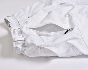 Venta al por mayor pantalones de nieve con aislamiento blanco impermeable y resistente al viento con forro polar ajuste ajustable y bolsillos de carga - Product Image 3