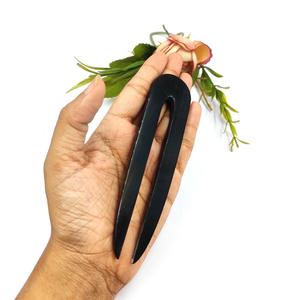 Épingles à cheveux en corne de buffle polie pour femmes, bâton de coiffure en corne de bœuf, accessoire naturel - Product Image 5