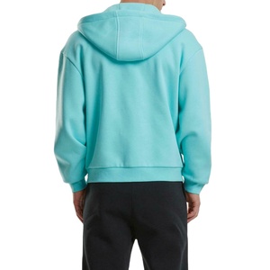 Nouveau élégant goutte épaule fermeture éclair sweats à capuche pour hommes 100% coton à manches longues surdimensionné hommes fermeture éclair sweats à capuche avec Logo personnalisé - Product Image 3