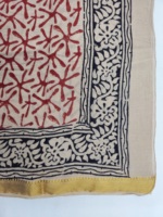 Paréo Bandeau Bohème en Coton Doux Fait Main 100% avec Bordure en Soie et Motifs Floraux, Écologique, pour Femme, Vente en Gros, 1 Pièce, Couvre-Maillot de Bain de Plage