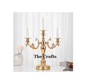 Candelabros de color plateado de primera calidad con cinco brazos, candelabros para decoración de bodas y hogar de fabricante en India - Product Image 2