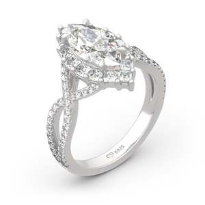 Jeulia Halo <b>Split</b> Shank Marquise Cut Sterling Silver Engagement <b>Ring</b> - Product Image 3