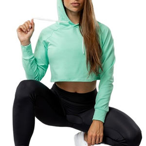 Ropa deportiva holgada personalizable para fitness, Sudadera con capucha de lana de manga larga para otoño, sudaderas con capucha de mezcla de algodón básicas cálidas para mujer - Product Image 1