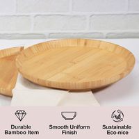 Assiettes et plateaux de service en bambou sans BPA, design rustique, assiette en bois réutilisable de 12 pouces pour cafés, restaurants et fêtes
