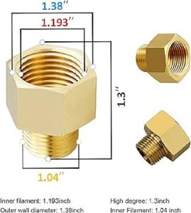 Adaptador macho hembra de latón - Product Image 3