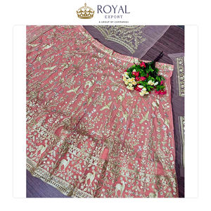 Fabricant en gros vendant des collections de vêtements de mariage de créateurs, vêtements indiens, tissu en filet doux avec des travaux de miroir réels, Lehenga Choli - Product Image 3