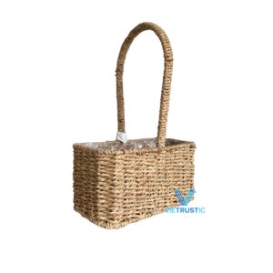 Wholesale Natural Wicker Seagrass <b>Basket</b> With Handle Handcrafted <b>Storage</b> Organizer For Living Room <b>Bathroom</b> Laundry - Product Image 2