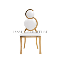 Chaise de salle à manger en acier inoxydable pour événements de mariage à double cercle, moderne