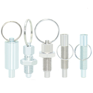 Perno de posicionamiento retráctil con anillo de tracción autoblocante y muelle, perno de posicionamiento con resorte, perno de posicionamiento con muelle superior - Product Image 1