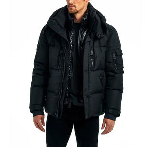 Veste matelassée d'hiver pour homme, légère, chaude, personnalisée, en gros, pour l'extérieur, rembourrage en polyester, coupe-vent, écologique, à capuche - Product Image 3
