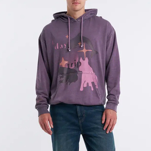 เสื้อฮู้ดดี้ผู้ชายแบบ OEM ดีไซน์คุณภาพสูง ล้างสีแบบ Acid Wash ปี 2025 ขายส่ง เนื้อผ้าระบายอากาศได้ดี ทนทาน กันลม สำหรับฤดูหนาว ผลิตจากผ้าฝ้าย 100% - Product Image 6
