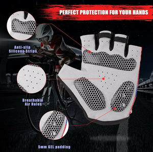 Guantes de Ciclismo de medio dedo para entrenamiento, ejercicio, ciclismo, levantamiento de pesas, gimnasio, uso con función a prueba de viento - Product Image 4