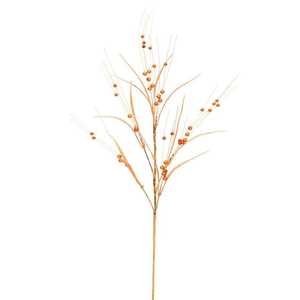 Ornement de décoration d'intérieur durable élégant 75cm de fleur artificielle en cristal orange - Product Image 1