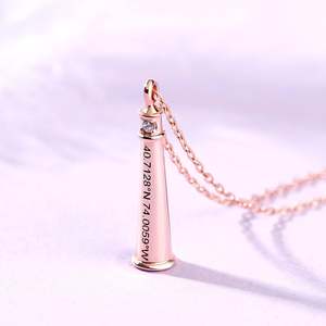Jeulia Guiding Light Lighthouse Design Round Cut Personalized Sterling Silver Fashion Pendant Necklace - Product Image 6