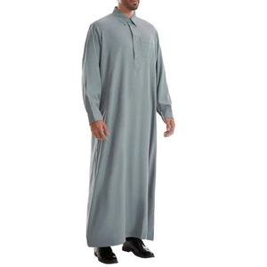 Vente chaude Hommes Moyen-Orient Respirant Coton/Polyester Thobe Thawb Dubai Style Arabe Robe Abaya Saudi Jubba Thobes pour Hommes - Product Image 4