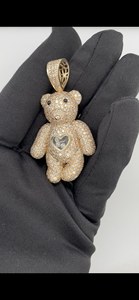 Colgante de Oso Teddy de Moda Más Vendido, Estilo Hip Hop, Oro Real de 14K, Diamante Certificado IGI, Corte Brillante, Joyería de Aniversario para Mujer - Product Image 2