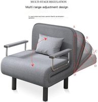 Vente en gros de fauteuil inclinable simple gris moderne tissu d'ameublement en cuir canapé-lit pliant simple pour petits appartements familiaux