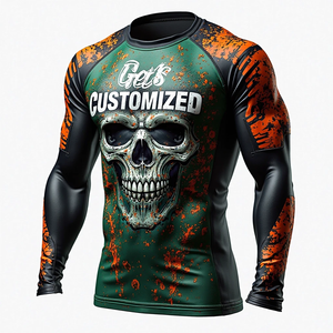 Custom Breathable <b>BJJ</b> <b>Rash</b> <b>Guard</b> Sublimated Gym Wear for MMA Combat Sports Quick Dry Anti-Bacterial Athletic Workout Training - Product Image 2