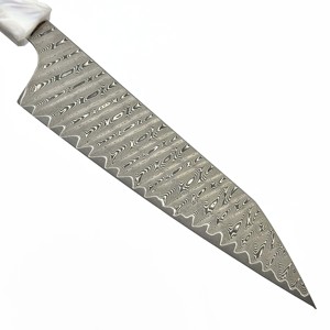 Meilleur couteau de chef de cuisine en acier Damas fait à la main avec manche en résine blanche pure Vente en gros personnalisé de haute qualité OEM ODM Service - Product Image 3
