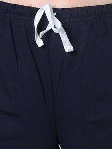 Nouvelle collection d'été élégant bermuda tricoté en coton bleu marine pour femmes respirant confortable pour des vêtements décontractés en plein air - Product Image 3