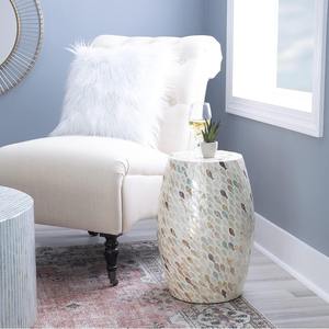 Table d'appoint en nacre, forme ovale, motif de coquille naturelle, meubles artisanaux, vente en gros pour hôtel, distribution en gros - Product Image 5